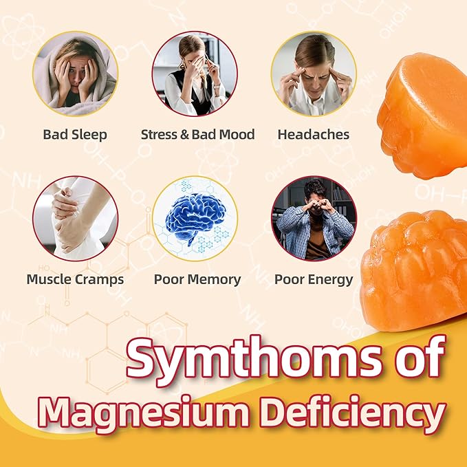 60 Count Magnesium Glycinate Gummies 400mg w/Ashwagandha Supplement - Sugar Free Zinc Magnesium Glycinate Supplement Ashwagandha Gummies for Adults