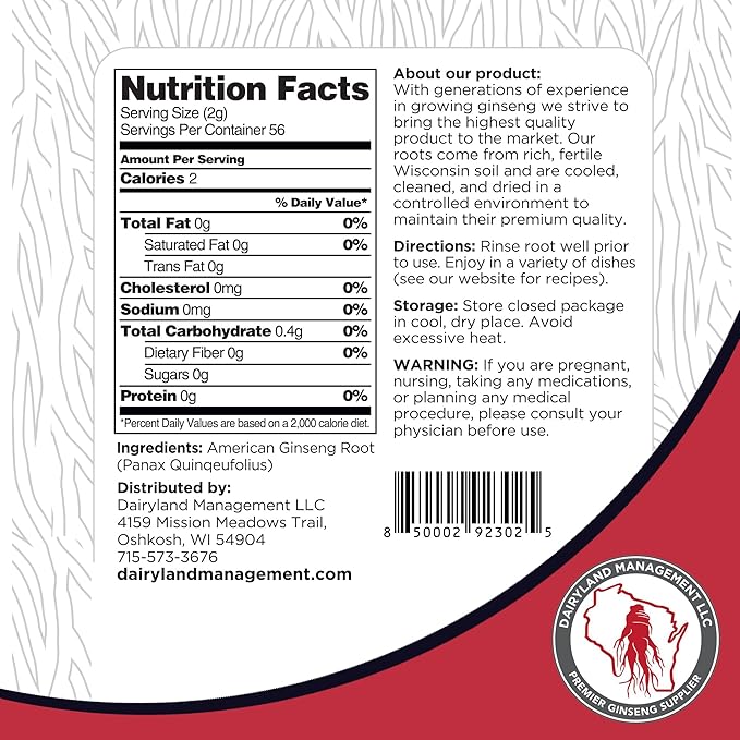 Dairyland American Ginseng Roots and Powder - 4 oz Pack Each of Wisconsin Ginseng – Direct from Farmer to Consumer 西洋参
