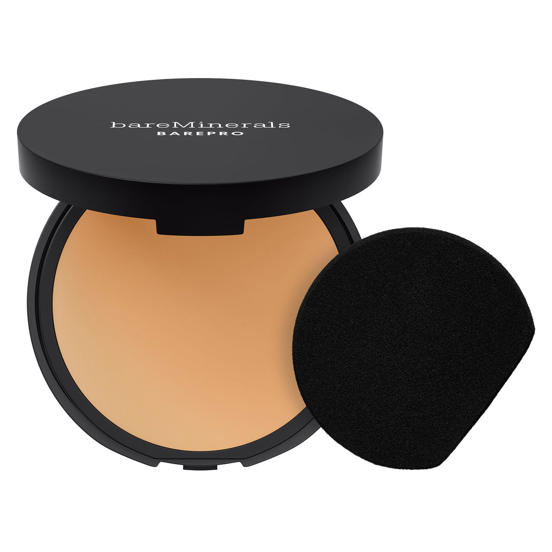 bareMinerals Barepro 24HR Skin-Perfecting Powder Foundation, Matte Pressed Powder Foundation Full Coverage with Plant-Based Squalene, Oil Control, Vegan - Medium 30 Neutral