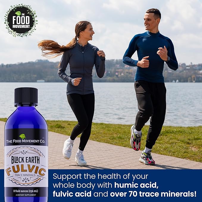 Black Earth Fulvic Acid - Humic Fulvic Minerals with Electrolytes for Digestive Health and Exercise Recovery, 8 oz Trace Minerals Supplement