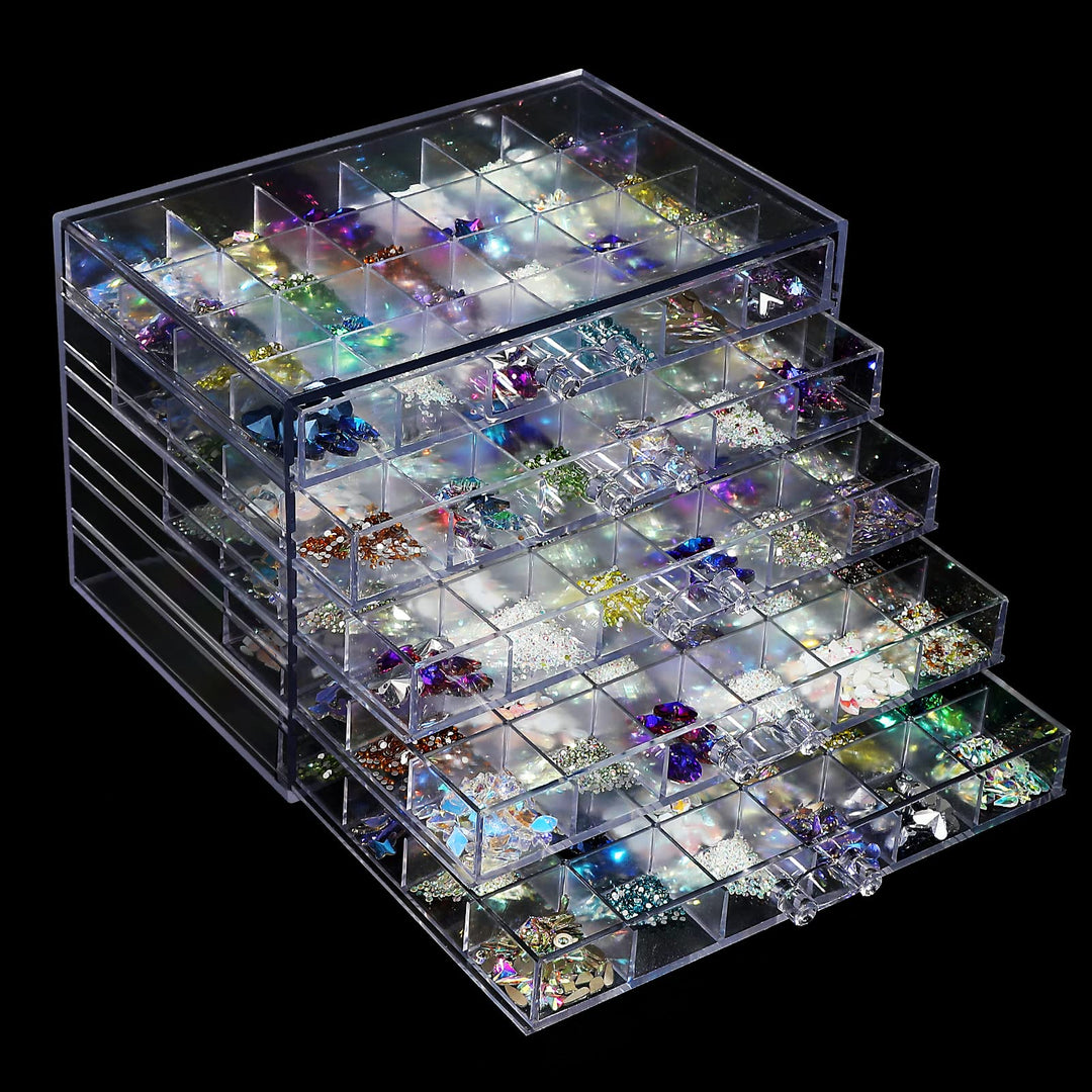 5 Tier 120Lattice Nail Organizers And Storage Clear Acrylic Nail Jewellery Accessories Storage Case Holder Shelves Display Mesa