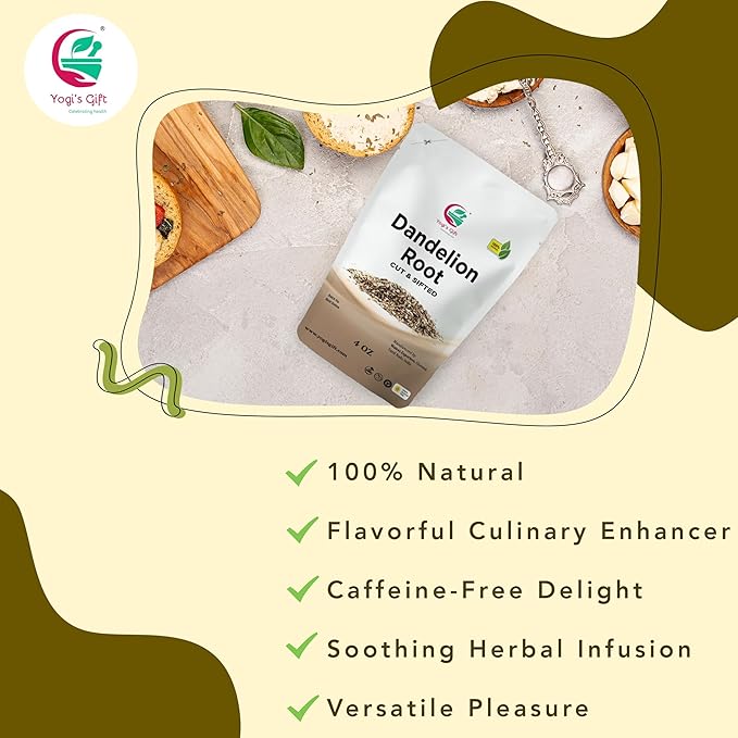 Dandelion Root 4 oz | Cut and Sifted Loose Root | by Yogi's Gift®