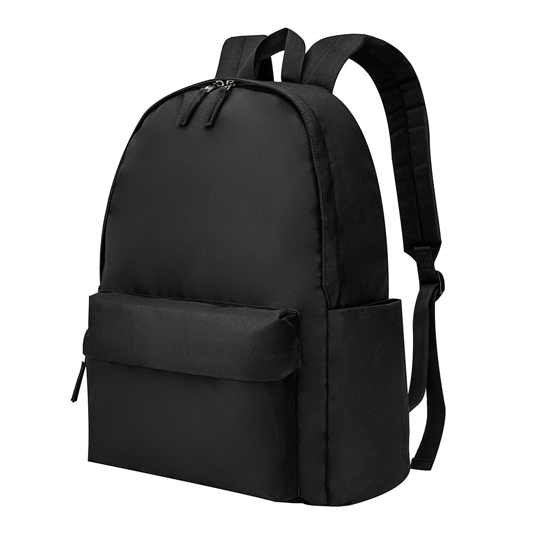 Vorspack Backpack for Men and Women - Basic Bookbag Casual Daypack Backpacks Lightweight Backpack for College Work Travel - Black
