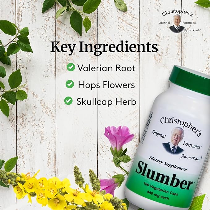 Christopher's Original Formulas Slumber Capsules, Natural Sleep Aid, 100 Veg Caps