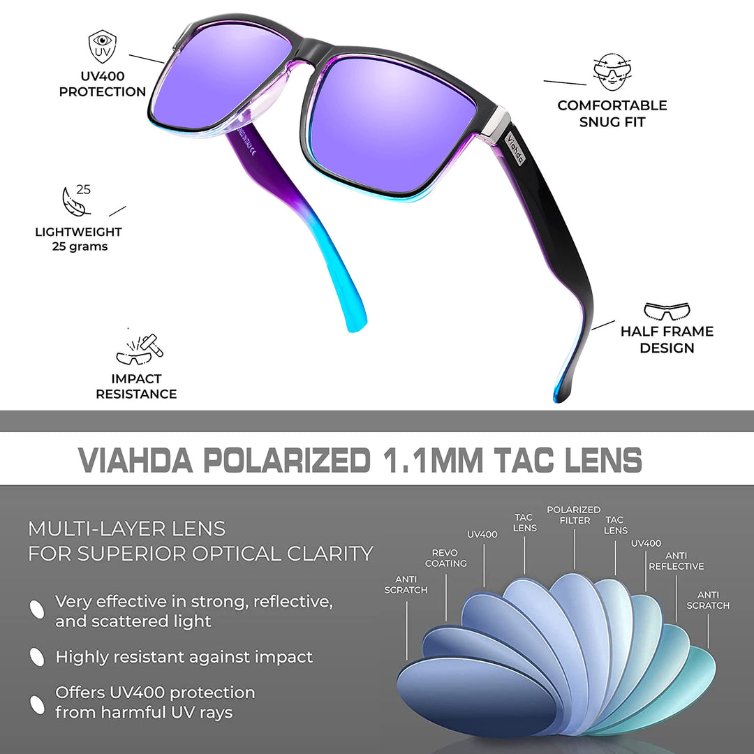 VIAHDA Polarized Sports Sunglasses for Man Cycling Running Fishing Golf Sun glasses Women HD6009