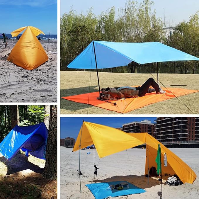 TRIWONDER Hammock Rain Fly Waterproof Tarp Camping Tent Footprint Ground Cloth Backpacking Tarp Camp Shelter Sunshade Mat for Outdoor Hiking Beach Picnic