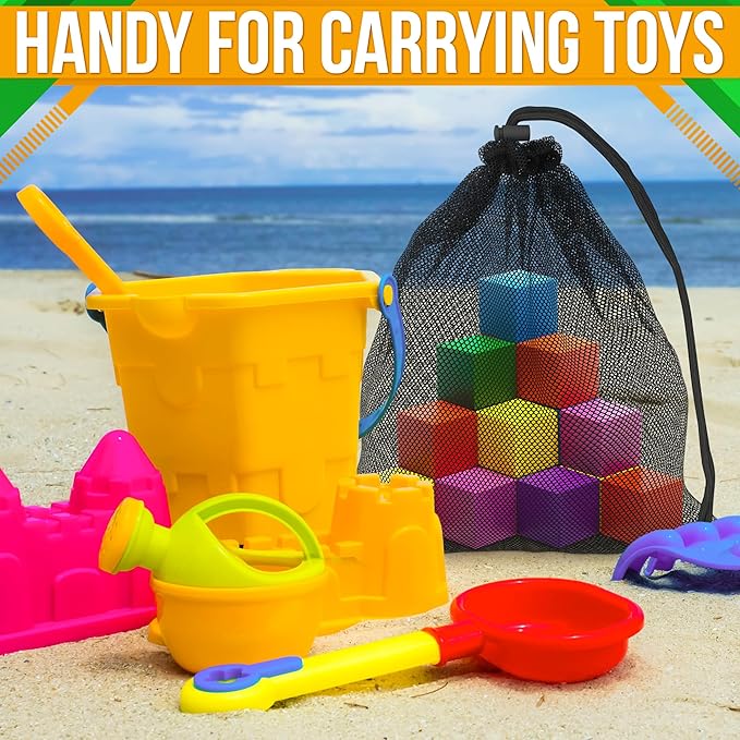 Mesh Bags Drawstring 5Pcs S – Strong, Lightweight, Breathable Mesh Bag with Quick-Dry and Tear-Resistant Design – Easy to Tighten and Adjust for Travel, Sports, Swimming, and Ball Storage