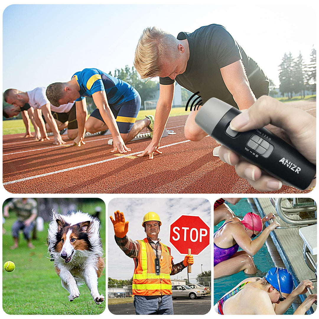 ANIZR Electronic Whistle 3 Tone,Three Adjustable High Volume Referee Whistles with Lanyard Handheld Sports Emergency Whistles for Coach,Police,Teacher,P.E, Outdoor Camping Hiking Boating (Black/2pcs)