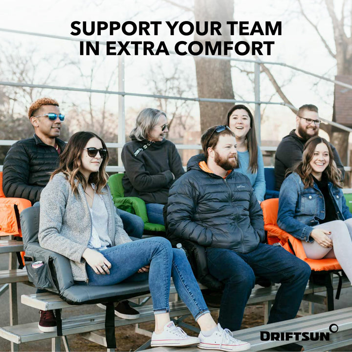 Driftsun 2 Pack Stadium Seats with Back Support, Deluxe Bleacher Chairs with Back Support, Padded Stadium Seats with Backs, Waterproof Stadium Chair