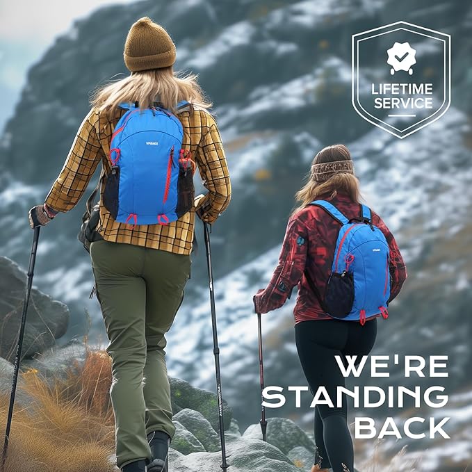 15L Water-resistant Hiking Daypack, Small Backpack Travel Outdoor, Lightweight Day Pack with Tool Loops