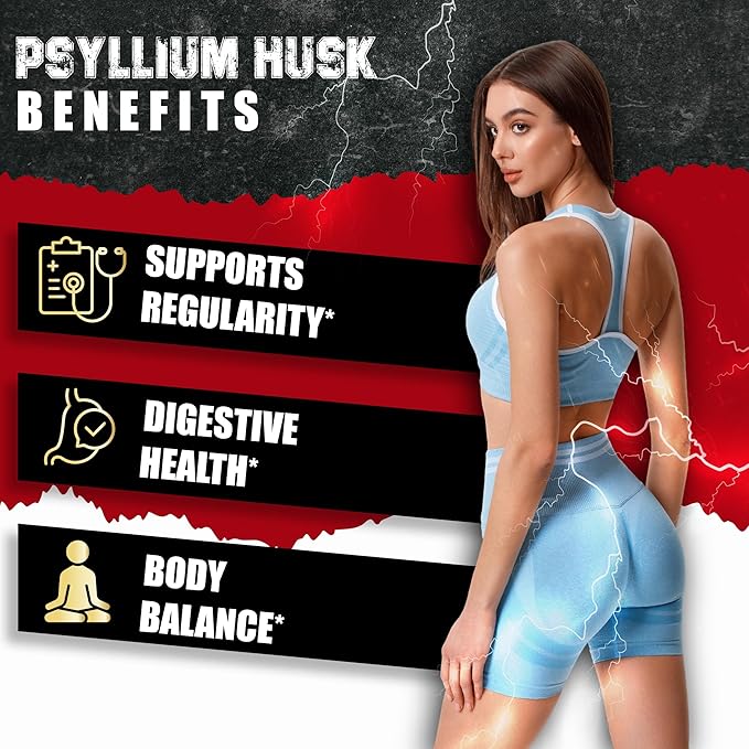 BMVINVOL (2 Packs) Premium Psyllium Husk Capsules - 4 Months Supply - Ginger, Fenugreek, Turmeric - Psyllium Fiber Capsules for Supports Digestion & Regularity