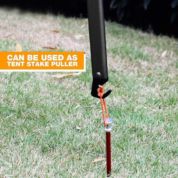 REDCAMP Aluminum Camping Hammer with Hook, 12" Portable Lightweight Multi-Functional Tent Stake Hammer for Outdoor,Black/Red/Orange/Blue