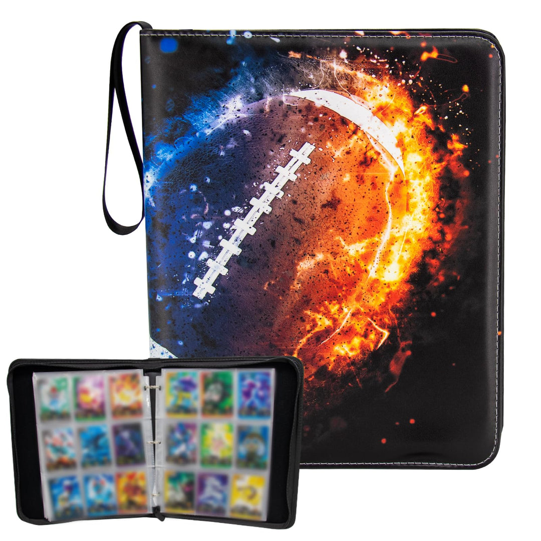 MaoKea Card Binder For Card 9-Pocket Sleeves with 900 Cards Holder,Game Collection Binder Card Holder Of Fit for TCGcard album,game card Yugioh Trading Sports Cards (9 Pocket Rugby 2)