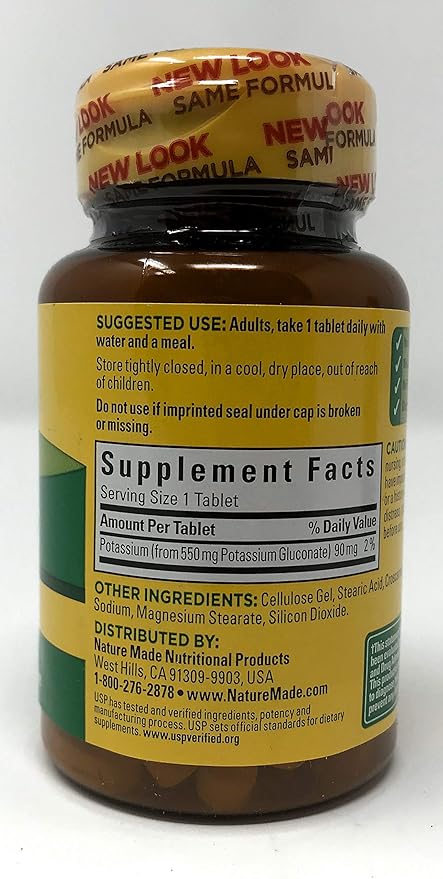 Nature Made Potassium Gluconate 550mg Pack of 2