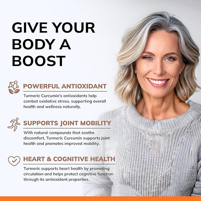 aSquared Nutrition Turmeric Curcumin 1300mg with BioPerine Black Pepper Extract - 180 Capsules - with 95% Curcuminoids, 100% Natural Tumeric Root Powder Supplements, Pure & Joint Stiffness Pills