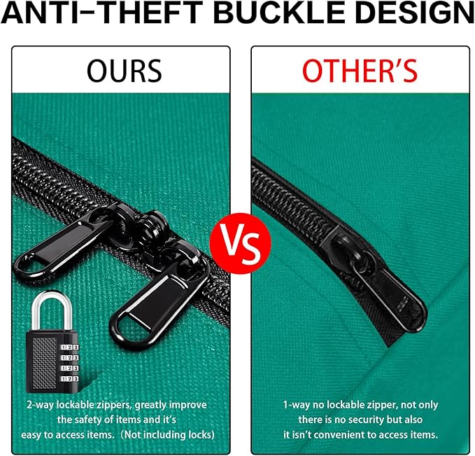 48 Inch Travel Duffle Bag Extra Large Sport Equipment Duffel Bags with 2-way Lockable Zippers (Green)