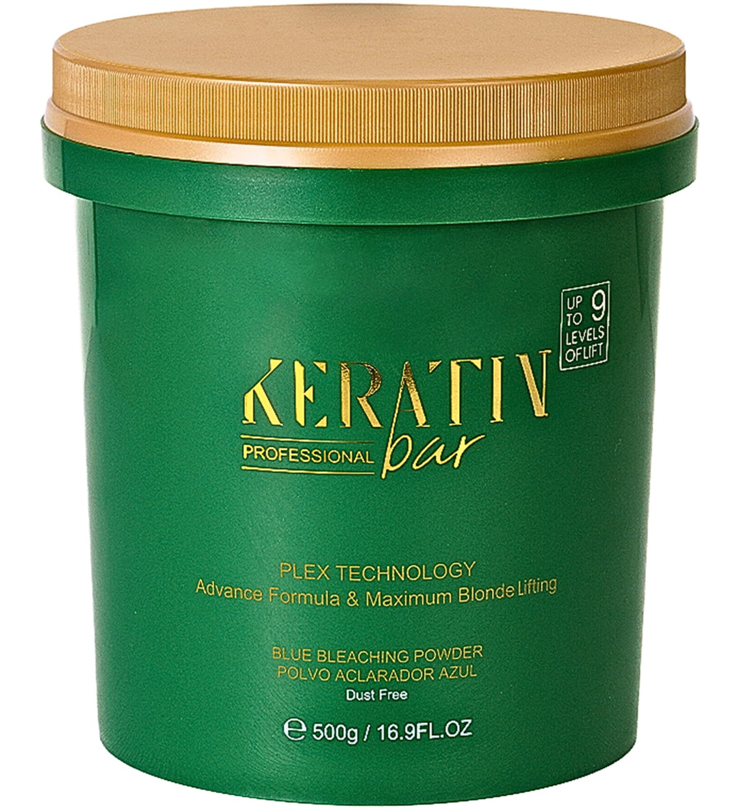KERATIN BAR Professional Blue Bleaching Powder - Plex Technology - Lifts up to 9 Shades - Maximum Lifting Extra Strength Lightener Hair Highlights All Type & Highlighted Hair - Dust Free - 16.9 oz