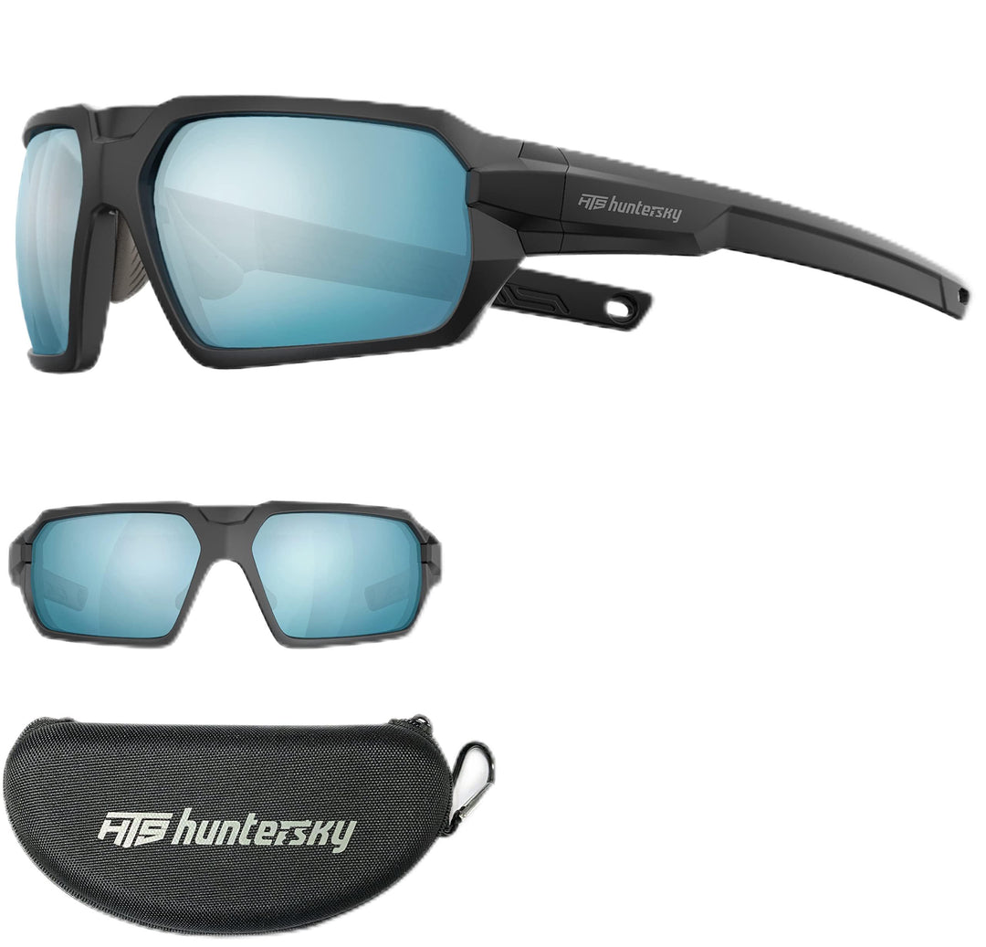 HUNTERSKY HTS Q37 blue hunting Shooting impact polarized sunglasses Military Grade Ballistic Impact Protection eye pro army Glasses Motorcycle MTB running driving fishing outdoors