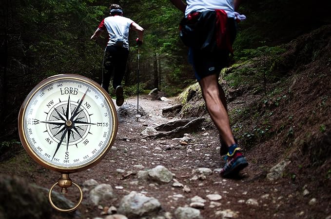Be Strong and Courageous (Joshua 1:9) Brass Compass with wooden Box-Engraved Scripture Prayer Compass Religious Gift for Men & Women - Baptism, Confirmation, Communion Compass for Boys Graduation Gift