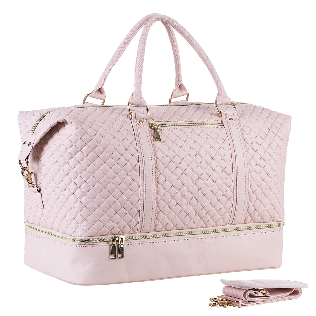 Travel Duffel Bags,Weekender Overnight Bag with Shoe Pouch Large Carry On Bag Travel Tote Duffel Bag for Women,Hospital Bags for Labor and Delivery (Pink)