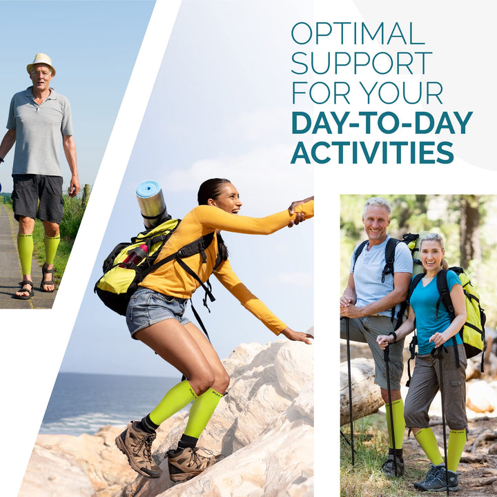 Calf Compression Sleeves For Men And Women - Leg Compression Sleeve - Footless Compression Socks for Runners, Shin Splints, Varicose Vein & Calf Pain Relief - Calf Brace For Running, Cycling, Travel