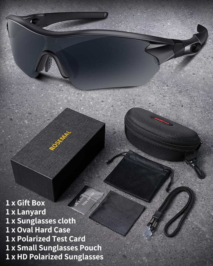 Polarized Sports Sunglasses for Men Women Youth Baseball Running Fishing Tennis Golf Cycling Driving Motor TAC UV400 TR90
