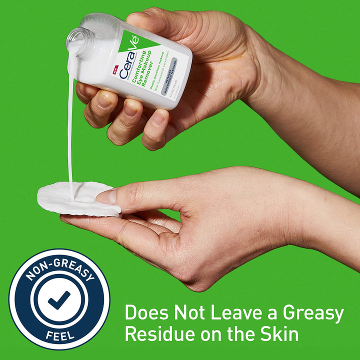 CeraVe Eye Makeup Remover with Hyaluronic Acid and Ceramides, Waterproof, Non-Comedogenic, Fragrance Free, Non-Greasy & Ophthalmologist Tested, 4 Ounces