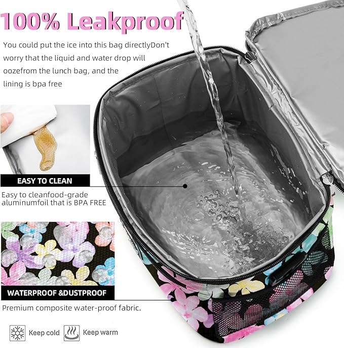 BEIMILY Lunch Bag for Women/Men,Reusable Lunch Box Small Lunch Bag Soft Sided,Leakproof Cooler Bag for Work