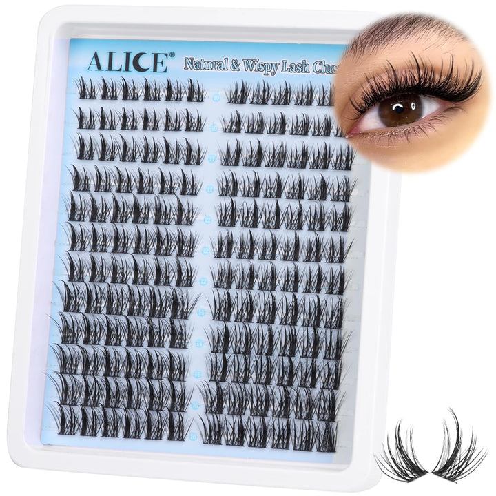 ALICE DIY Natural Lash Clusters | Wispy Anime Cat Eye | 10-16mm, 144 Pcs