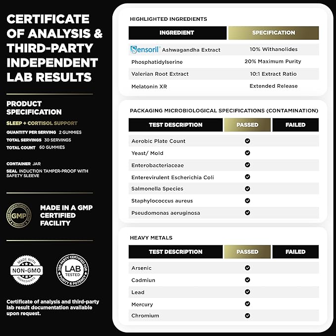 2,450mg Extra Strength Melatonin XR Sleep Gummies w. Slow Release Melatonin, Magnesium Theanine & Sensoril Ashwagandha - Time Release Melatonin Gummies Natural Sleep Aid for Adults Gomitas Para Dormir