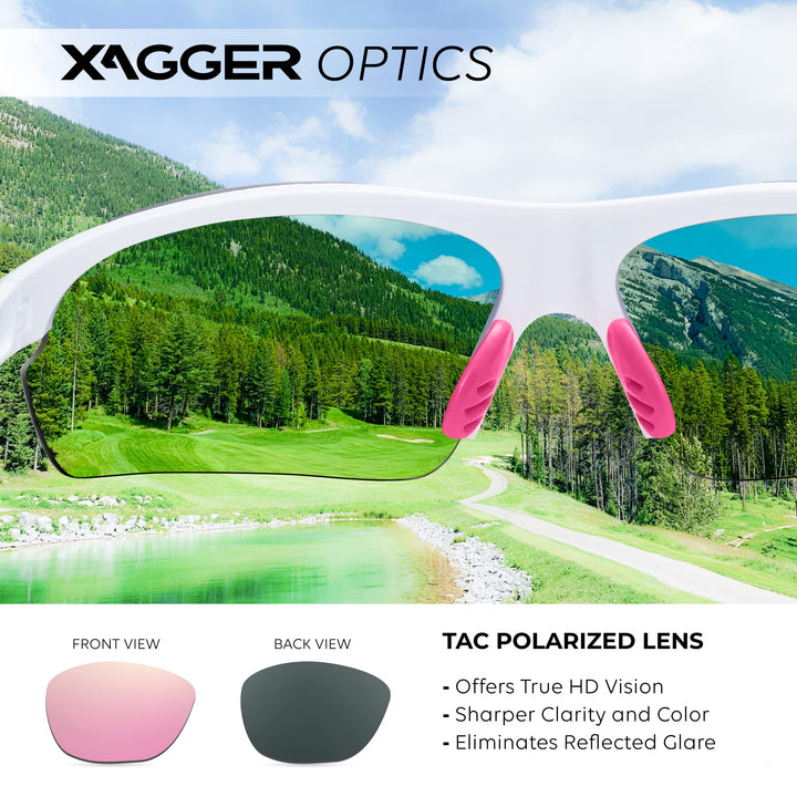 Xagger Polarized Wrap Around Sport Sunglasses for Men Women UV400 Baseball Softball Running Cycling Glasses