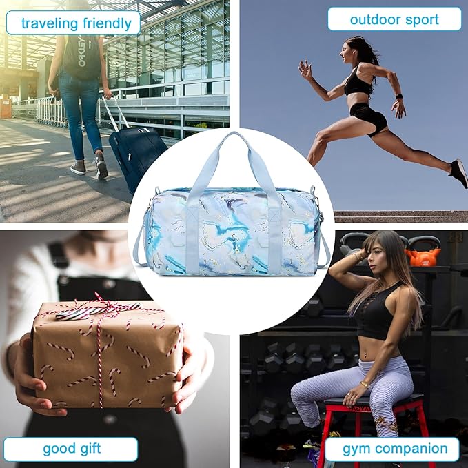 Sport Gym Duffle Travel Bag for Men Women Duffel with Shoe Compartment, Wet Pocket