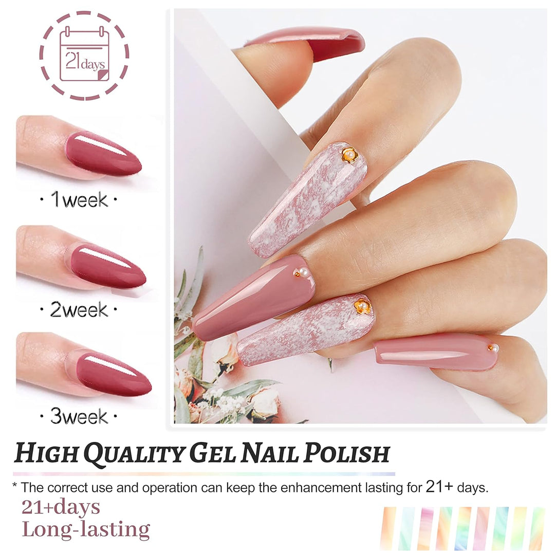 32+4 Pcs Gel Nail Polish Kit | Glitter Soak Off Gel for DIY Manicure