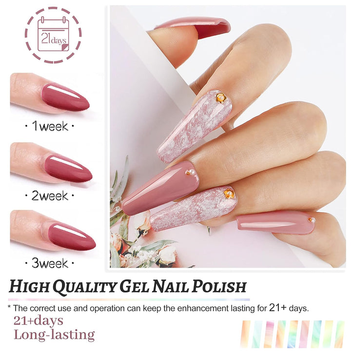 23-Piece Colorful Gel Nail Polish Kit | Classic Matte & Glossy Top Coats