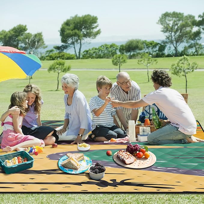 Outdoor Picnic Blankets 60x80 XL Waterproof Manta para Picnic Camping Carpet Rugs for Tent Sandfree Workout Blamket for Inside Outside Sitting for Kid Men Adults Who Have Everything