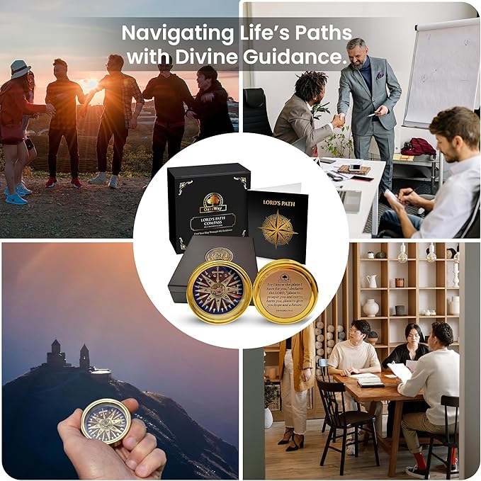 God's Path Compass – Communion & Confirmation Gift for Teenage Boys | Baptism Religious Gifts for Men, Christian, Catholic, Graduation | Sentimental & Inspirational Present – Greeting Card Included