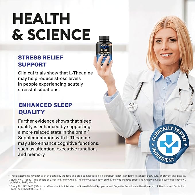 L Theanine 400 mg | L-Theanine Stress Relief | Extra Strength Supplement | Made in USA | Relaxation, Sleep & Calm Support | For Men & Women | Plant Based, Non-GMO & Gluten-Free | 240 Vegan Capsules