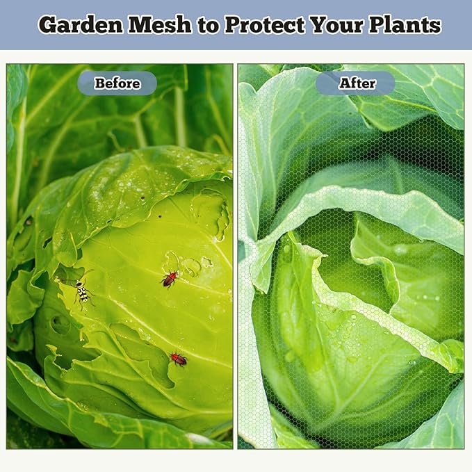 Mosquito Netting 39x10Ft Garden Mesh Netting, Fly Bird Net Barrier Hunting Blind Plant Protecting Net, 3x12m Gray