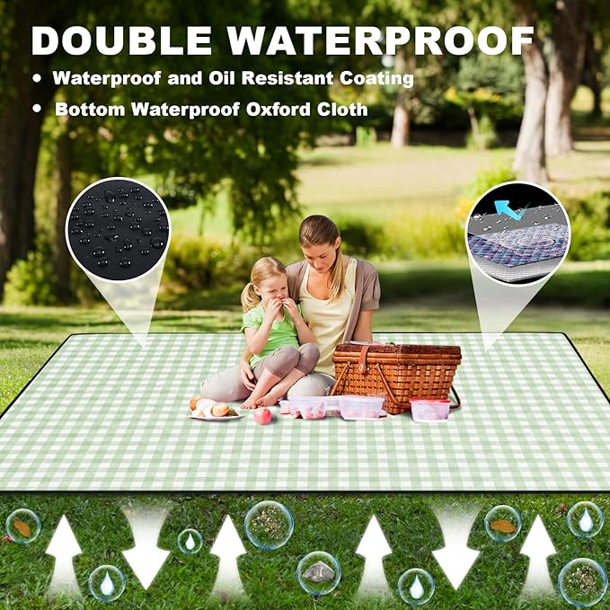 60x80'' Oversized Picnic Blanket Patio Water Proof Sand Free Lightweight Portable Beach Yoga Concert Mats Festival Family Camper Outside Must Haves Motorhome Car Trip Necessities Gift Ideas