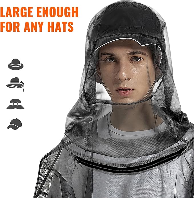 2/4pcs Mosquito Bug Suit for Men Women, Full Body Mosquito Net Suit Breathable Mesh Proof Clothing for Fishing, Hiking