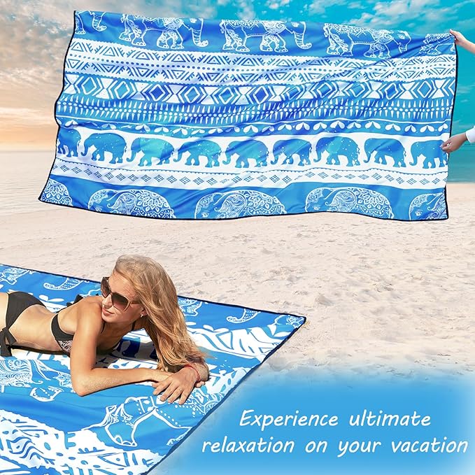 AISPARKY Beach Blanket Waterproof Sandproof, Oversized Large Beach Mat 79" X 83"/120"x108" for 1-8 Adults, Quick Drying&Compact&Lightweight, Picnic Mat Vacation Essentials for Beach Camping Travel