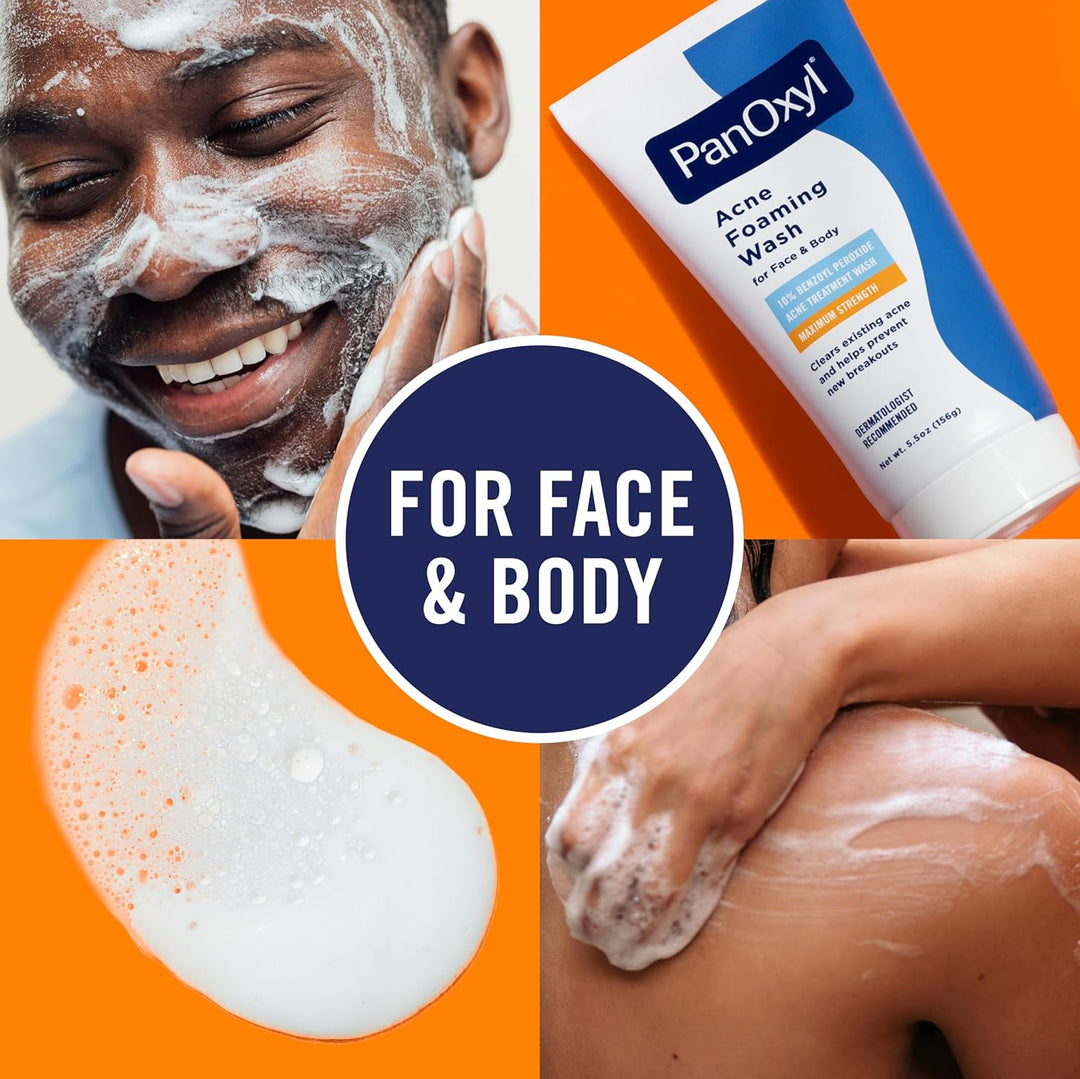 PanOxyl 10% Benzoyl Peroxide Acne Foaming Wash | Maximum Strength, 5.5 Oz