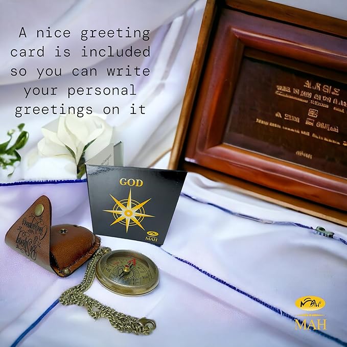 Bible Verse Brass Compass – “Be Strong and Courageous” (Joshua 1:9) | Christian Gift for Graduation, Baptism, Confirmation – Religious Keepsake for Boys, Girls, Teens, Men, Pastors & Church Events