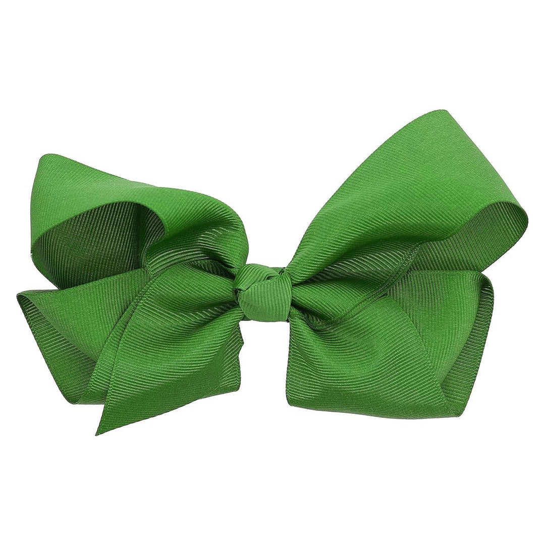 5.5 Inch Grosgrain Hair Bow Clip For Woman And Girls (Kelly Green)