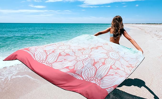 Beach Blanket Waterproof Sandproof Extra Large Beach Mat 79" X 83"/120"x108"for 1-8 Adults Quick Drying Durable Outdoor Picnic Mat for Beach Travel Camping Hiking