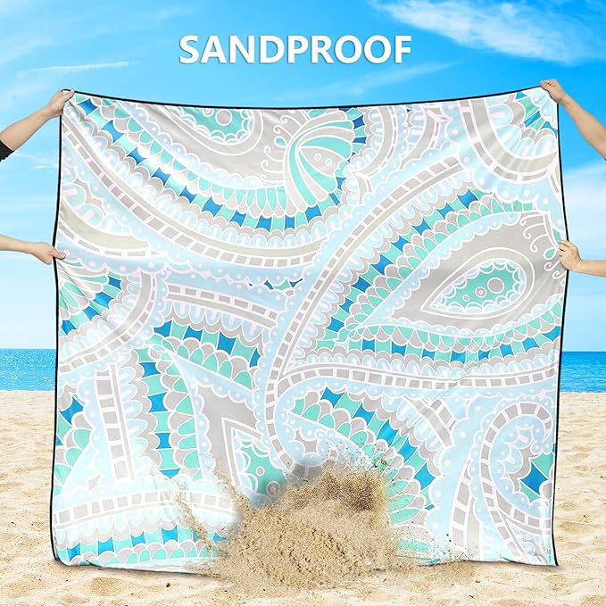 AISPARKY Beach Blanket Waterproof Sandproof Quick Drying Beach Mat Extra Large Outdoor Picnic Blanket for Travel Camping Hiking
