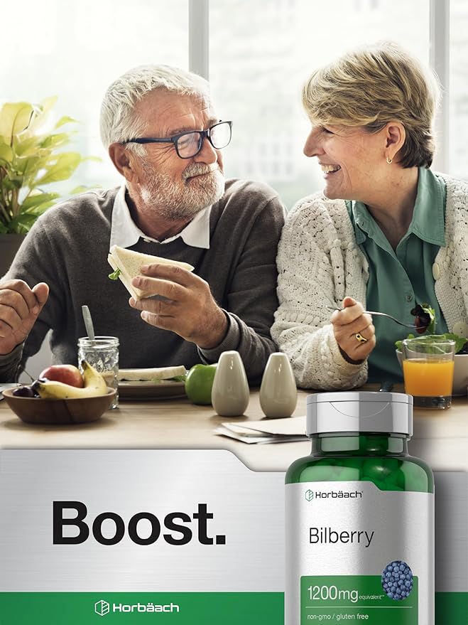 Horbäach Bilberry Fruit Extract 1200mg | 100 Capsules | Vegetarian, Non-GMO, Gluten Free Supplement
