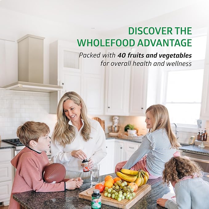 N1N Premium Super Fruits & Veggies Supplement, 180 Caps, Whole Food & Natural Superfood for Women, Men & Kids - Packed with Aloe Vera, Vitamins & Minerals