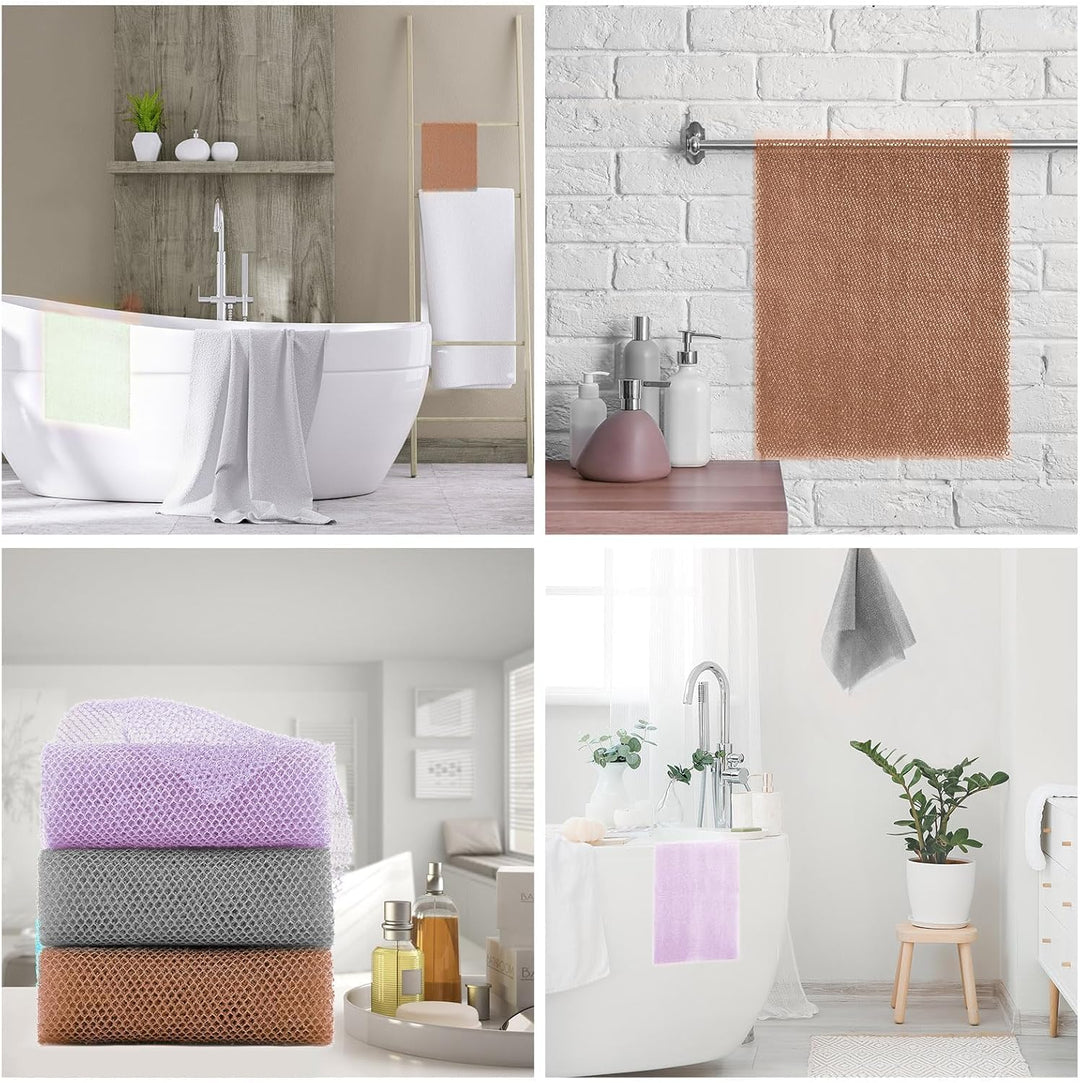 3-Piece African Exfoliating Shower Set | Bright Colors for Smooth Skin