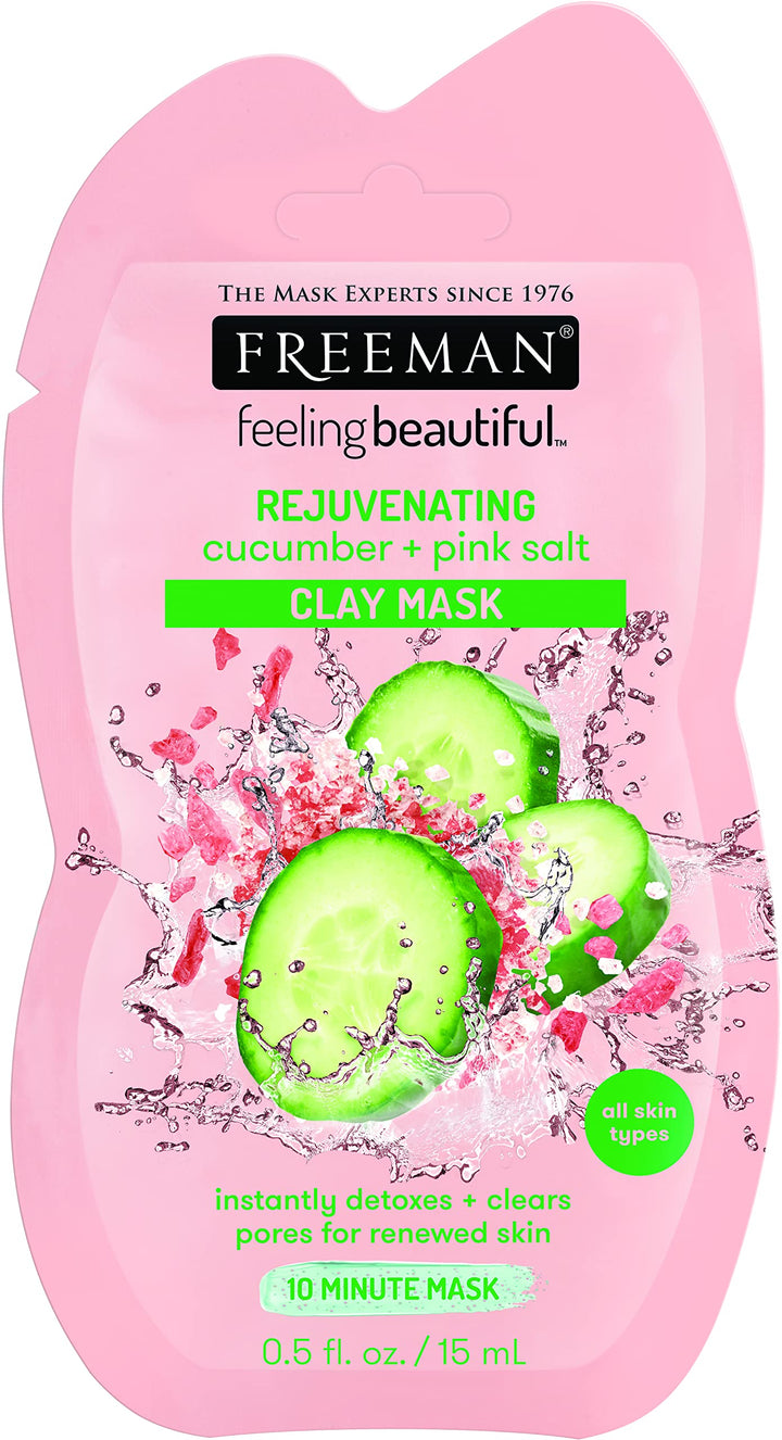 Freeman Facial Cucumber + Pink Salt Clay Mask Pack, Pack of 1
